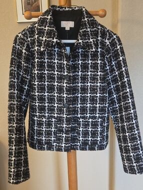 NWT, LOFT Black & White Tweed Jacket